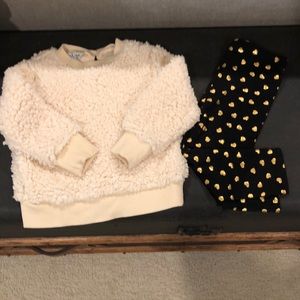Adorable Sherpa and legging set